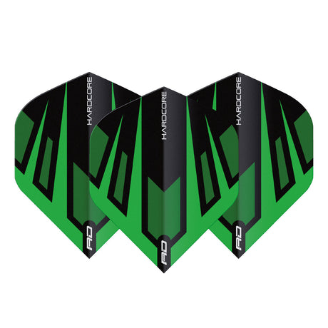 Hardcore Radical Green & Black Fan Standard Dart Flights by Red Dragon - view 2