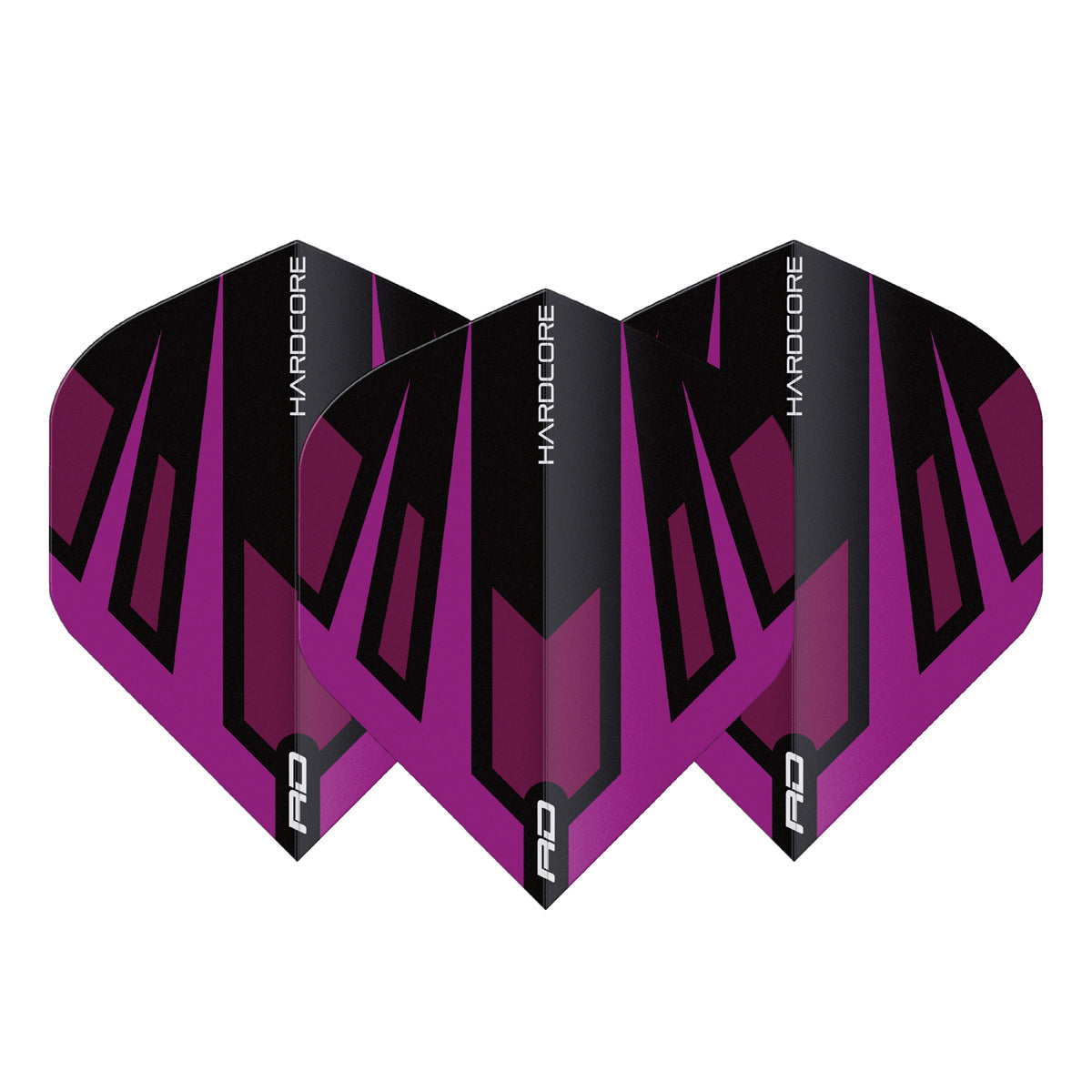Hardcore Radical Purple & Black Fan Standard Dart Flights by Red Dragon - view 2