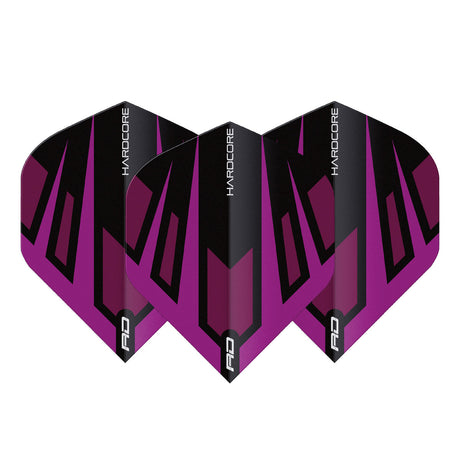 Hardcore Radical Purple & Black Fan Standard Dart Flights by Red Dragon - view 2