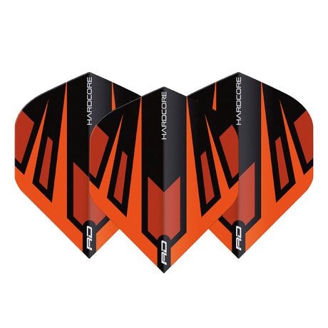 Hardcore Radical Orange & Black Fan Standard Dart Flights by Red Dragon - view 2