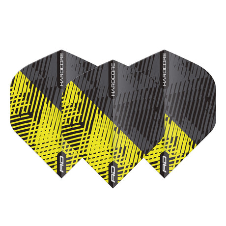 Hardcore Radical Yellow & Black Fleck Standard Dart Flights by Red Dragon - view 2
