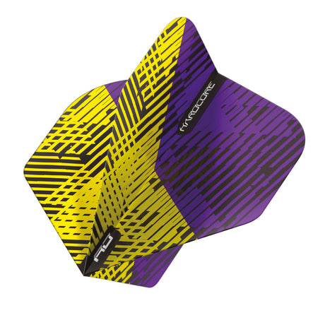Hardcore Radical Purple & Yellow Fleck Standard Dart Flights by Red Dragon - view 3