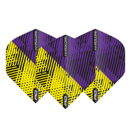 Hardcore Radical Purple & Yellow Fleck Standard Dart Flights by Red Dragon - view 2