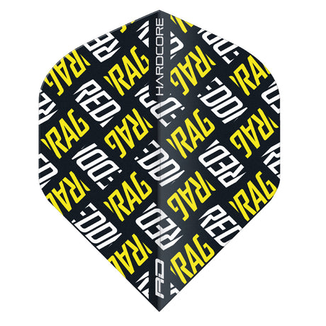 Hardcore XT Yellow and White Red Dragon Logo Standard Dart Flights by Red Dragon