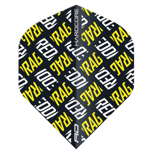Hardcore XT Yellow and White Red Dragon Logo Standard Dart Flights by Red Dragon