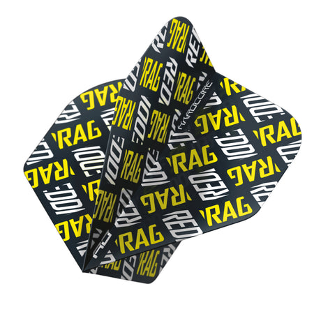 Hardcore XT Yellow and White Red Dragon Logo Standard Dart Flights by Red Dragon - view 3