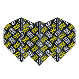 Hardcore XT Yellow and White Red Dragon Logo Standard Dart Flights by Red Dragon - view 2