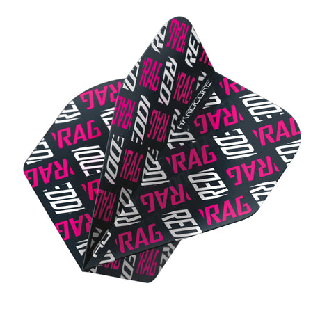 Hardcore XT Pink and White Red Dragon Logo Standard Dart Flights by Red Dragon - view 3