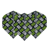 Hardcore XT Green and White Red Dragon Logo Standard Dart Flights by Red Dragon - view 2