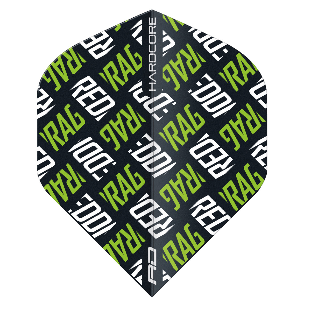 Hardcore XT Green and White Red Dragon Logo Standard Dart Flights by Red Dragon