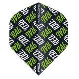 Hardcore XT Green and White Red Dragon Logo Standard Dart Flights by Red Dragon