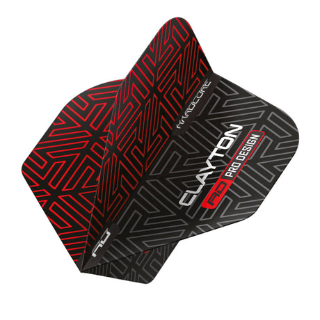 Hardcore Premium Jonny Clayton Red & Black Standard Dart Flights by Red Dragon - view 3