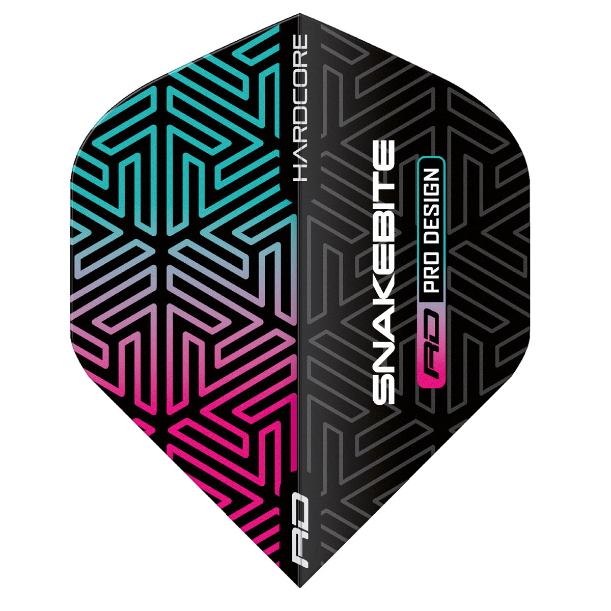 Hardcore Premium Snakebite Black & Rainbow Standard Dart Flights by Red Dragon