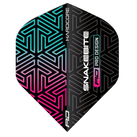 Hardcore Premium Snakebite Black & Rainbow Standard Dart Flights by Red Dragon