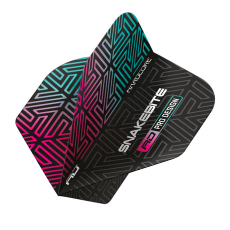 Hardcore Premium Snakebite Black & Rainbow Standard Dart Flights by Red Dragon - view 3