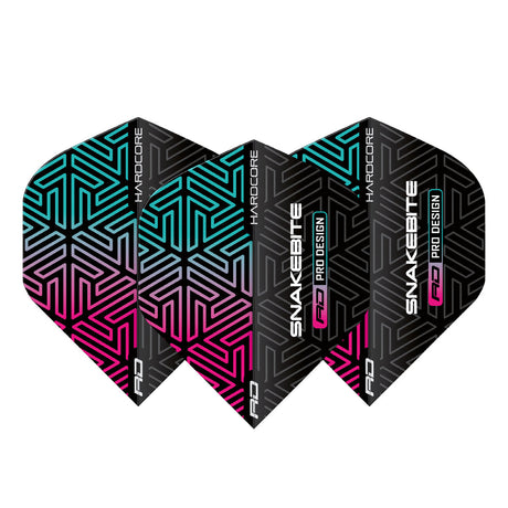 Hardcore Premium Snakebite Black & Rainbow Standard Dart Flights by Red Dragon - view 2