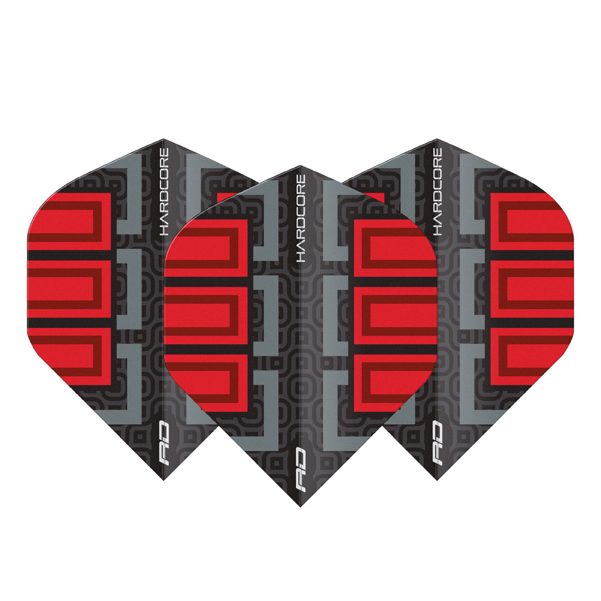 Hardcore Radical Black & Red Blocks Standard Dart Flights by Red Dragon - view 2