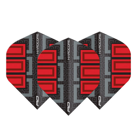 Hardcore Radical Black & Red Blocks Standard Dart Flights by Red Dragon - view 2