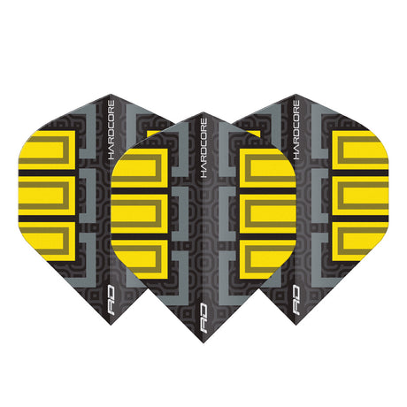 Hardcore Radical Black & Yellow Blocks Standard Dart Flights by Red Dragon - view 2