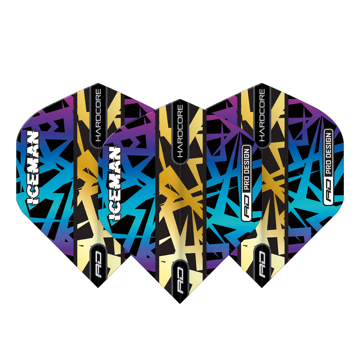 Hardcore Premium Gerwyn Price Rainbow & Gold Standard Dart Flights by Red Dragon - view 2
