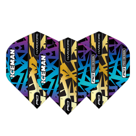 Hardcore Premium Gerwyn Price Rainbow & Gold Standard Dart Flights by Red Dragon - view 2