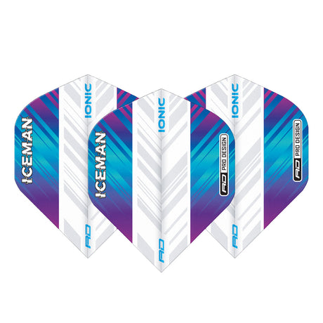 Hardcore Ionic Gerwyn Price Rainbow & White Standard Dart Flights by Red Dragon - view 2