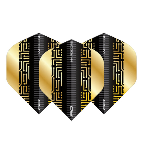 Hardcore Premium Gold & Black Maze Standard Dart Flights by Red Dragon - view 2