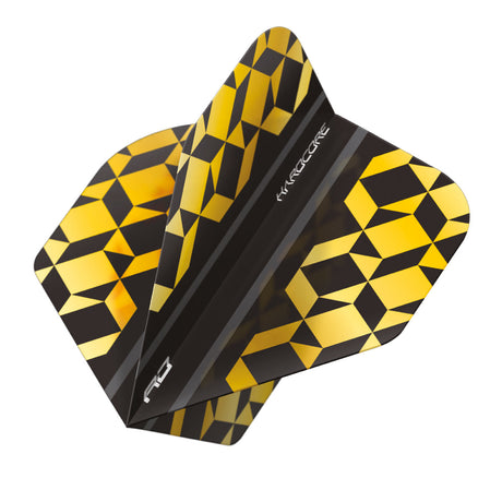 Hardcore Premium Gold & Black Geometric Standard Dart Flights by Red Dragon - view 3
