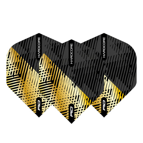 Hardcore Premium Gold & Black Fleck Standard Dart Flights by Red Dragon - view 2