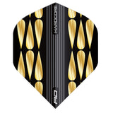 Hardcore Premium Gold & Black Teardrop Standard Dart Flights by Red Dragon