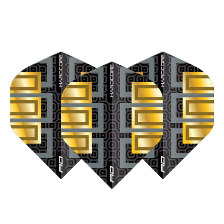 Hardcore Premium Gold & Black Block Standard Dart Flights by Red Dragon - view 2