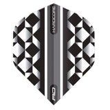 Hardcore Radical White & Black Geometric Standard Dart Flights by Red Dragon