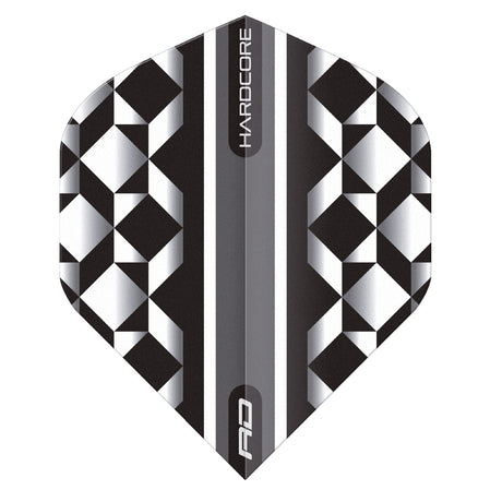 Hardcore Radical White & Black Geometric Standard Dart Flights by Red Dragon