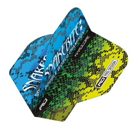Hardcore Snakebite Multi Snakeskin Blue Standard Dart Flights by Red Dragon - view 3