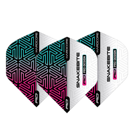 Hardcore Premium Snakebite White & Rainbow Standard Dart Flights by Red Dragon - view 2