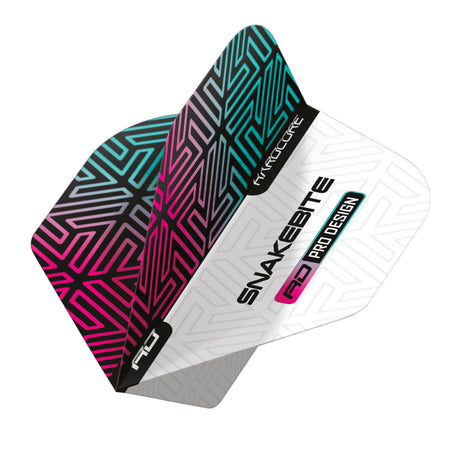 Hardcore Premium Snakebite White & Rainbow Standard Dart Flights by Red Dragon - view 3