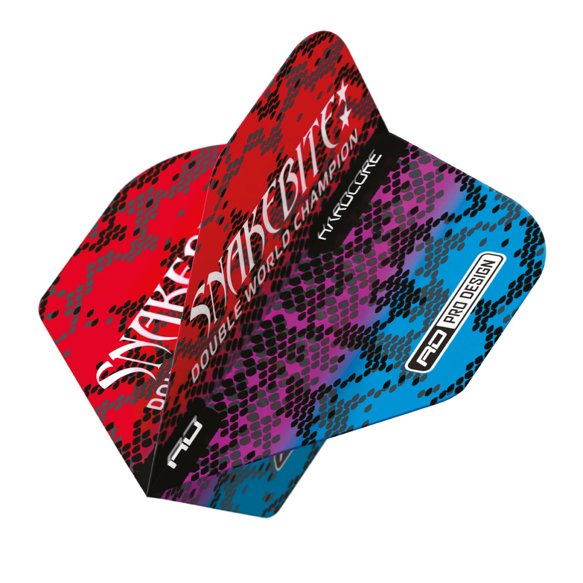 Hardcore Snakebite Multi Snakeskin Red Standard Dart Flights by Red Dragon - view 3