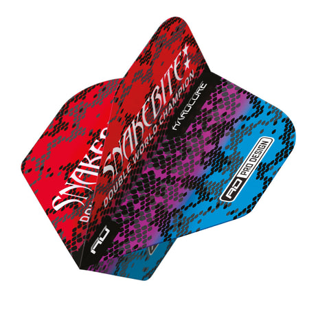 Hardcore Snakebite Multi Snakeskin Red Standard Dart Flights by Red Dragon - view 3