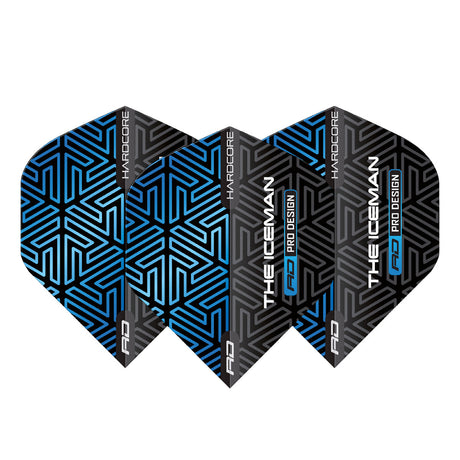 Hardcore Premium Gerwyn Price Blue & Black Standard Dart Flights by Red Dragon - view 2
