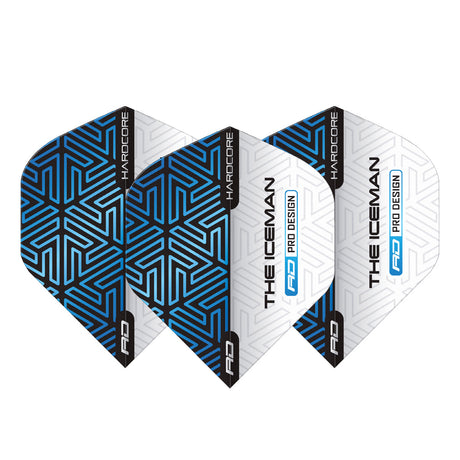 Hardcore Premium Gerwyn Price Blue & White Standard Dart Flights by Red Dragon - view 2
