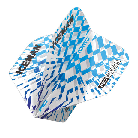 Hardcore Ionic Gerwyn Price Blue & White Burst Standard Dart Flights by Red Dragon - view 3