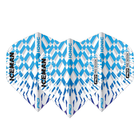 Hardcore Ionic Gerwyn Price Blue & White Burst Standard Dart Flights by Red Dragon - view 2