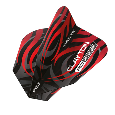 V Standard Jonny Clayton Black & Red Tribal V-Standard Dart Flights by Red Dragon - view 3