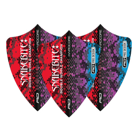 Hardcore Snakebite Multi Freestyle Dart Flights by Red Dragon - view 2