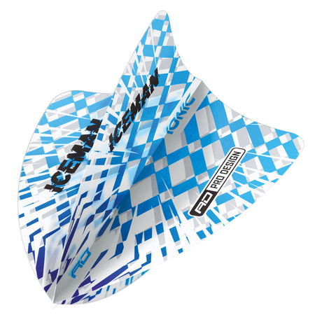 Hardcore Ionic Gerwyn Price Blue & White Burst Freestyle Dart Flights by Red Dragon - view 3