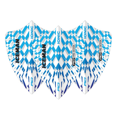 Hardcore Ionic Gerwyn Price Blue & White Burst Freestyle Dart Flights by Red Dragon - view 2
