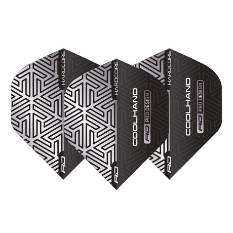 Hardcore Cool Hand Grey and White Standard Dart Flights by Red Dragon - view 2