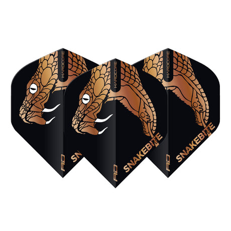 Peter Wright Black & Bronze Snake Hardcore Premium Standard Dart Flights by Red Dragon - view 2