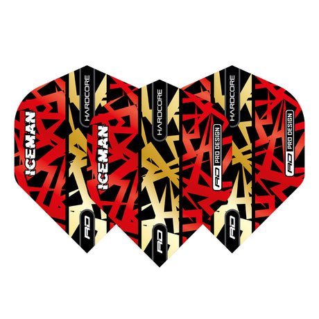Gerwyn Price Red & Gold Hardcore Premium Standard Dart Flights by Red Dragon - view 2