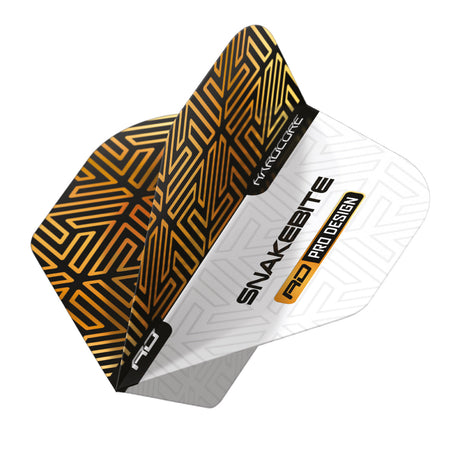 Peter Wright White & Bronze Hardcore Premium Standard Dart Flights by Red Dragon - view 3